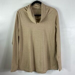 L.l bean Turtle Neck Beige Long Sleeves Top